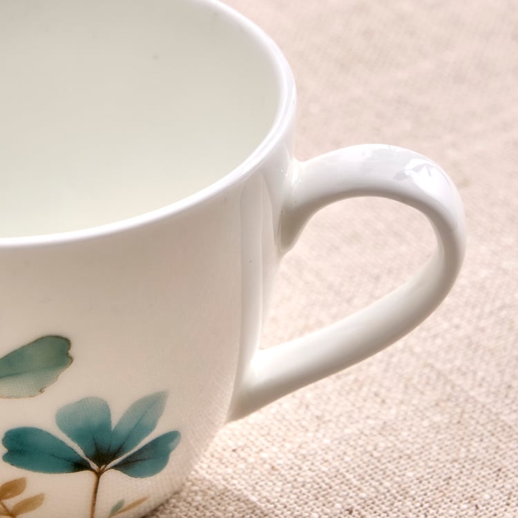 Lucas Oliva Bone China Printed Cup and Saucer Set - 210ml
