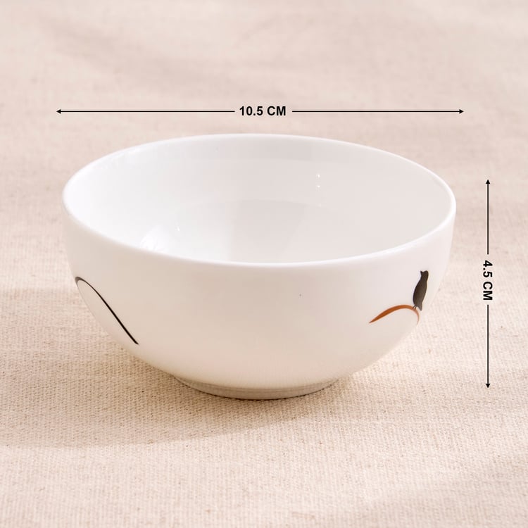 Lucas Bird Bone China Printed Katori - 240ml
