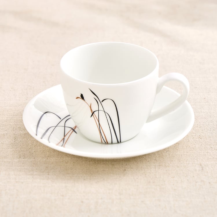 Lucas Bone China Bird Printed Cup and Saucer - 210 ml
