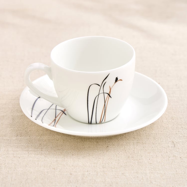 Lucas Bone China Bird Printed Cup and Saucer - 210 ml