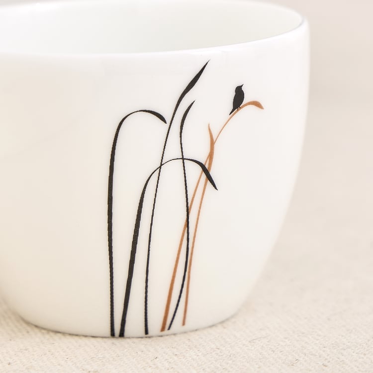 Lucas Bone China Bird Printed Cup and Saucer - 210 ml