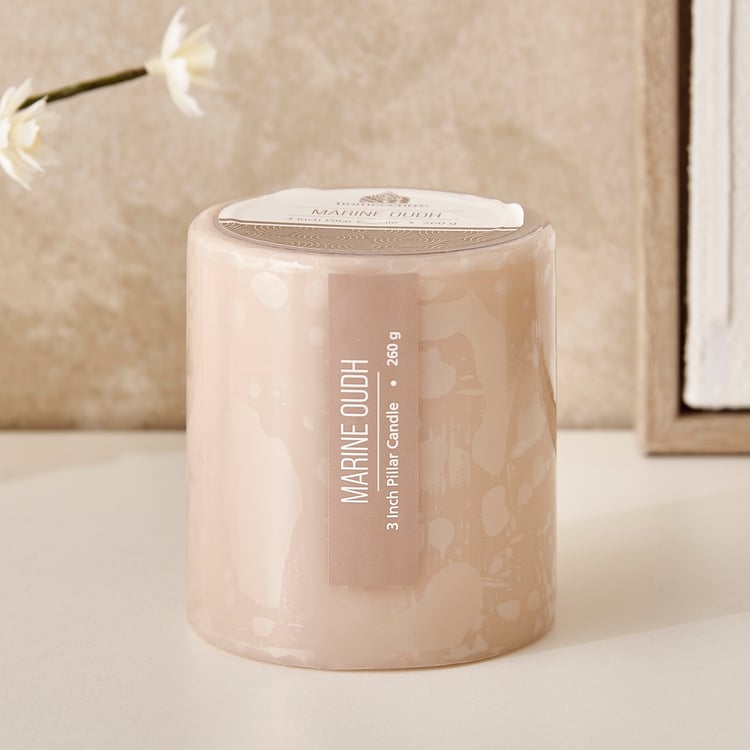 Essentials Lumera Marine Oudh Scented Pillar Candle