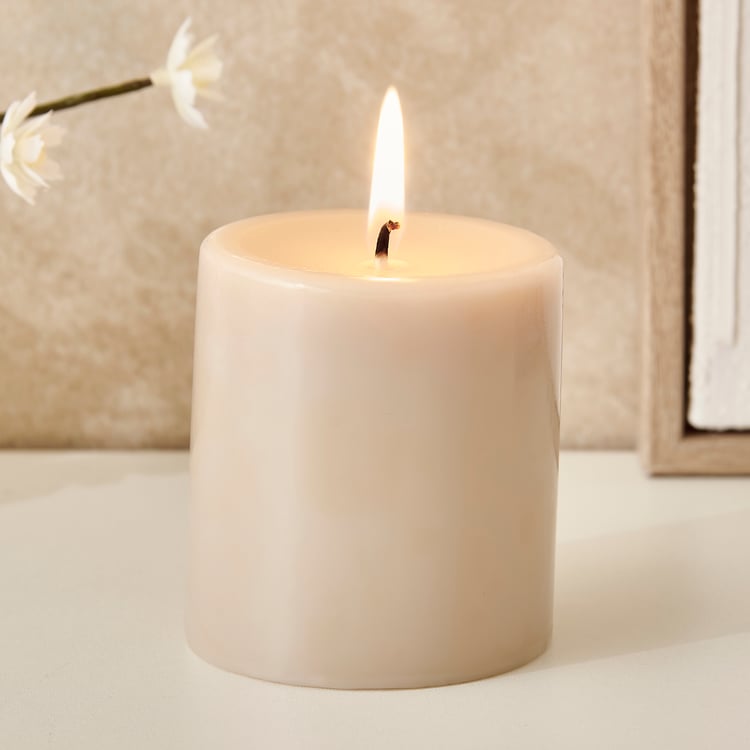 Essentials Lumera Cotton Linen Scented Pillar Candle