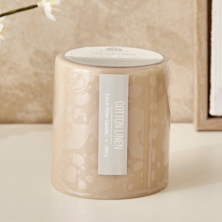 Essentials Lumera Cotton Linen Scented Pillar Candle