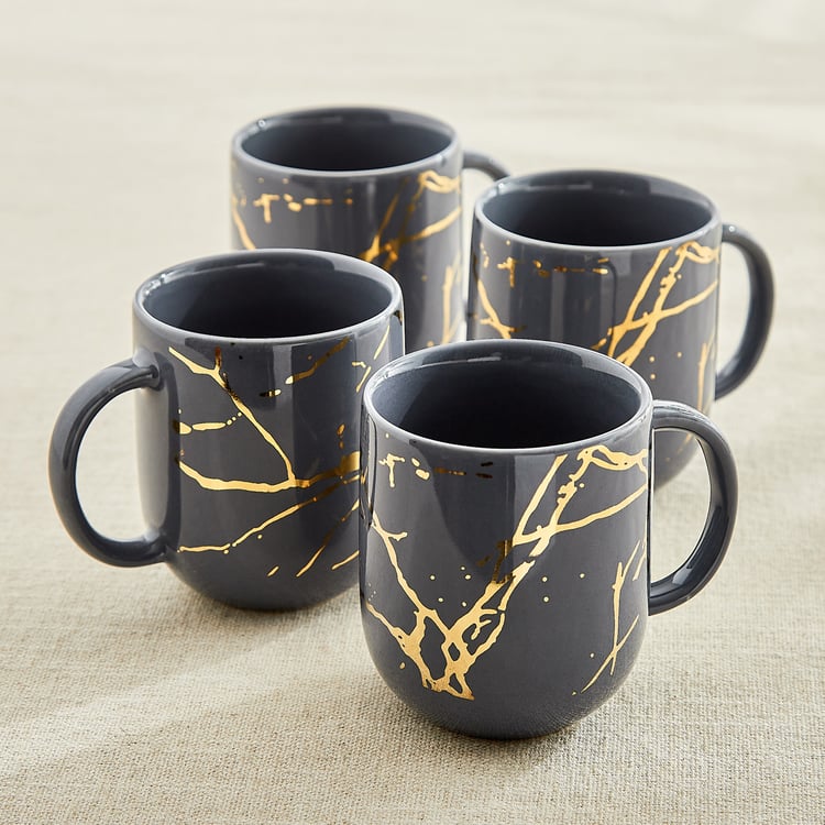 Corsica Marble Set of 4 Porcelain Coffee Mugs - 230ml