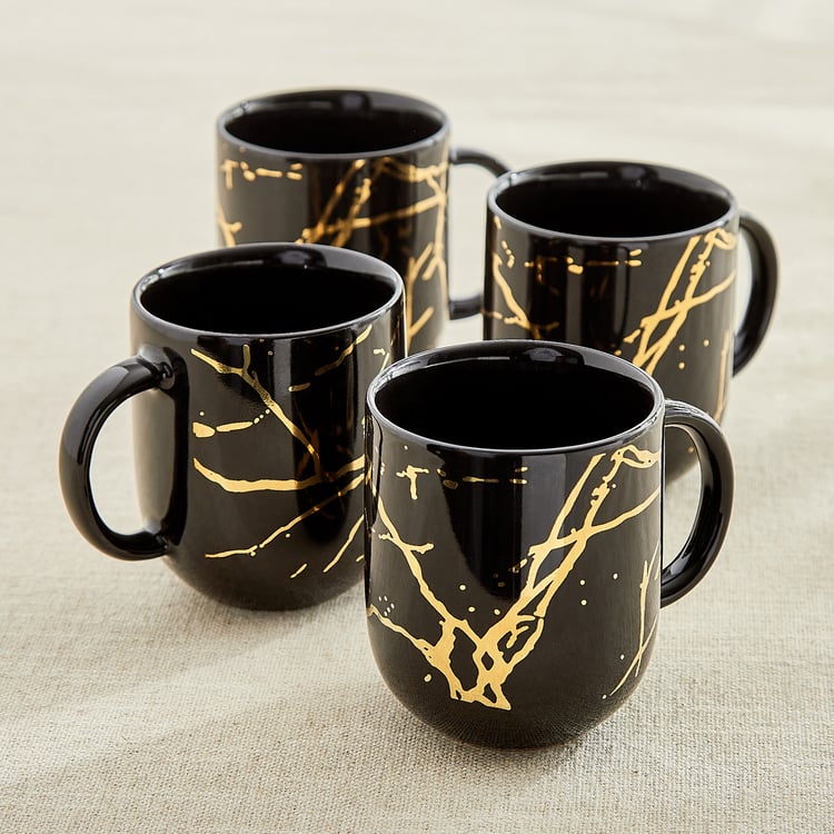 Corsica Marble Set of 4 Porcelain Coffee Mugs - 230ml