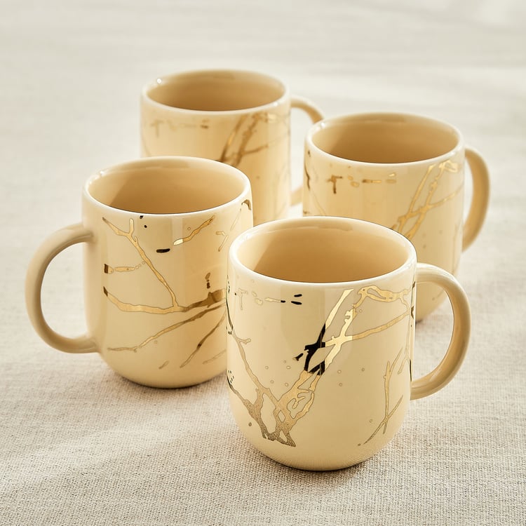 Corsica Marble Set of 4 Porcelain Coffee Mugs - 230ml