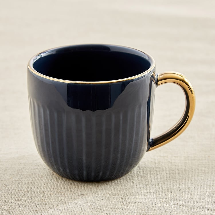 Corsica Dove Set of 2 Porcelain Ribbed Coffee Mugs - 330ml