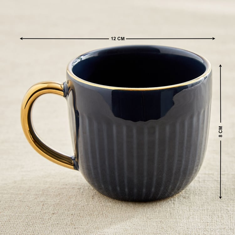 Corsica Dove Set of 2 Porcelain Ribbed Coffee Mugs - 330ml