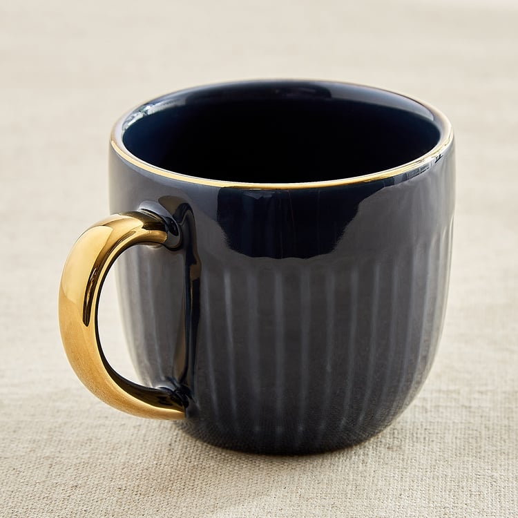 Corsica Dove Set of 2 Porcelain Ribbed Coffee Mugs - 330ml