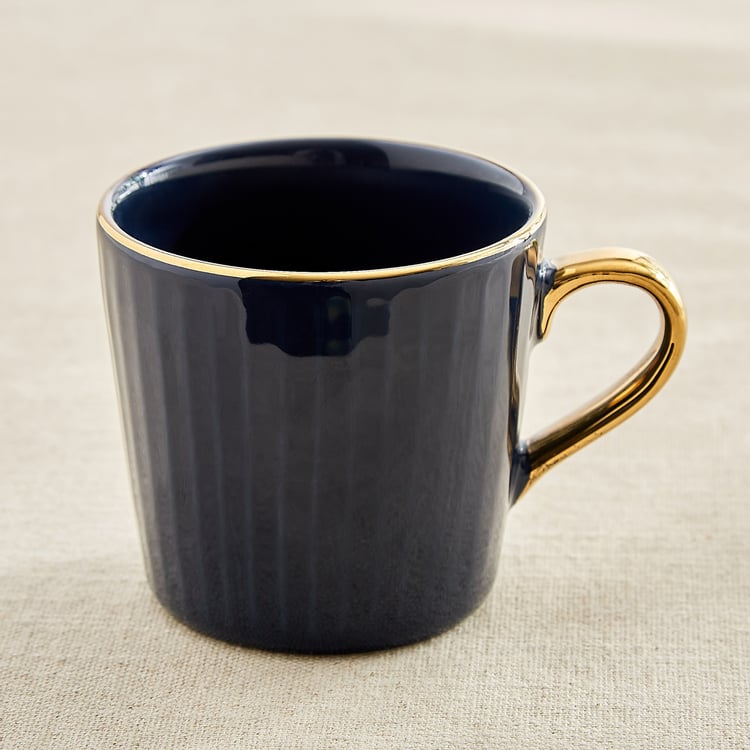 Corsica Eclat Set of 2 Porcelain Ribbed Coffee Mugs - 280ml