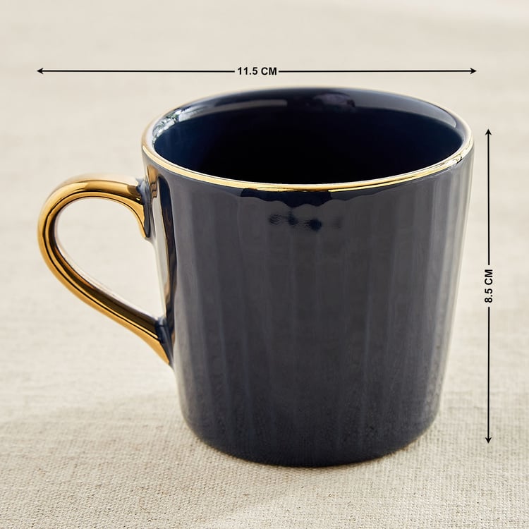 Corsica Eclat Set of 2 Porcelain Ribbed Coffee Mugs - 280ml