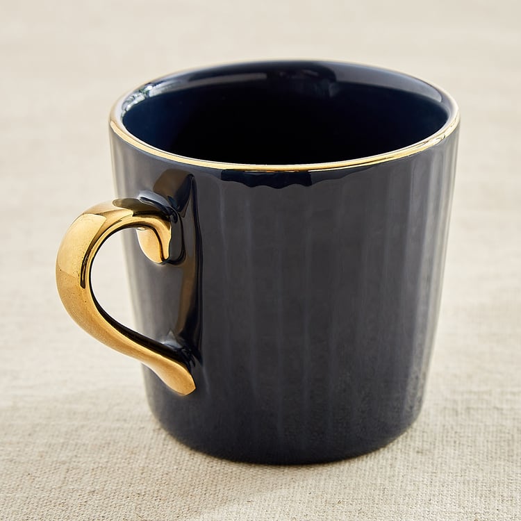 Corsica Eclat Set of 2 Porcelain Ribbed Coffee Mugs - 280ml