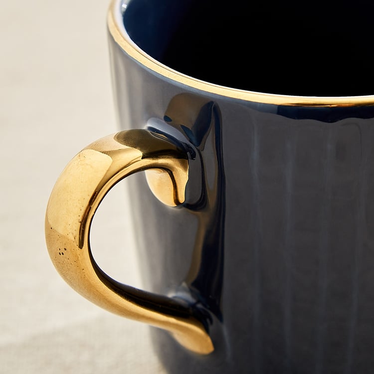 Corsica Eclat Set of 2 Porcelain Ribbed Coffee Mugs - 280ml