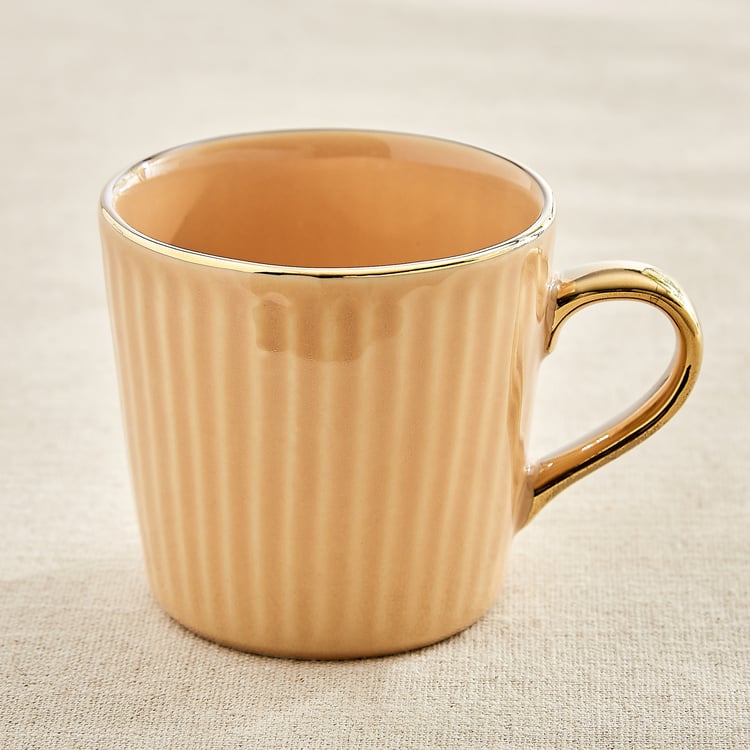 Corsica Eclat Set of 2 Porcelain Ribbed Coffee Mugs - 280ml