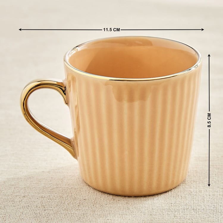 Corsica Eclat Set of 2 Porcelain Ribbed Coffee Mugs - 280ml