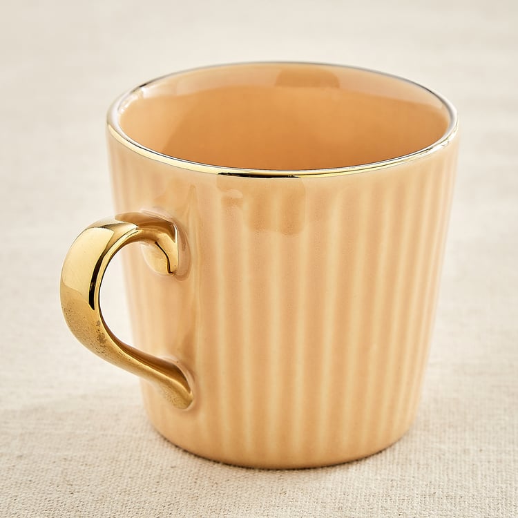 Corsica Eclat Set of 2 Porcelain Ribbed Coffee Mugs - 280ml