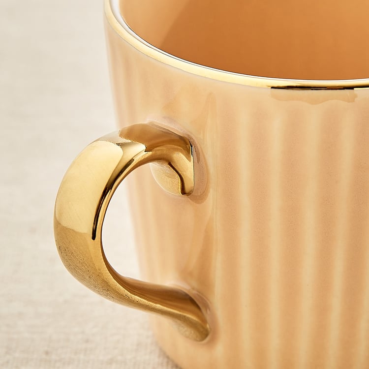 Corsica Eclat Set of 2 Porcelain Ribbed Coffee Mugs - 280ml