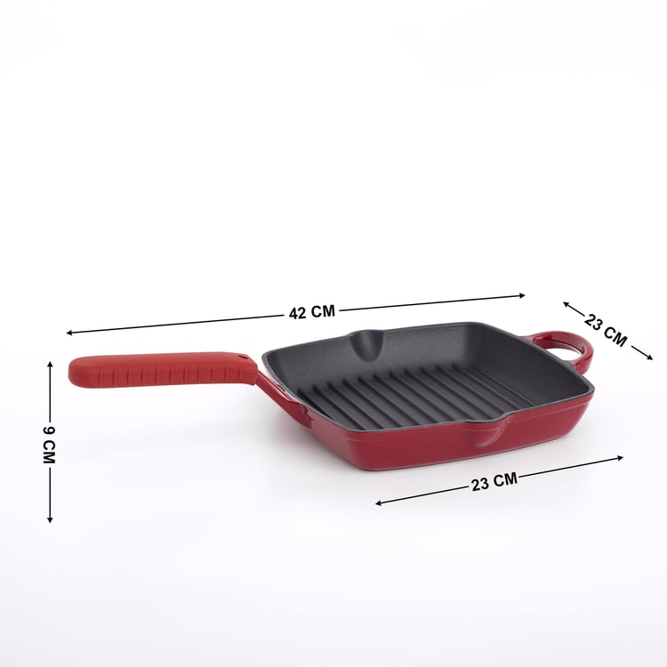 Terra Tales Sally Enamelled Cast Iron Grill Pan with Sleeve
