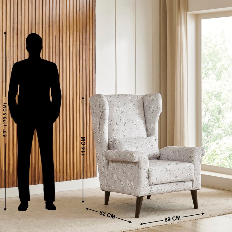 Ashford Fabric Wing Chair with Cushion - Taupe