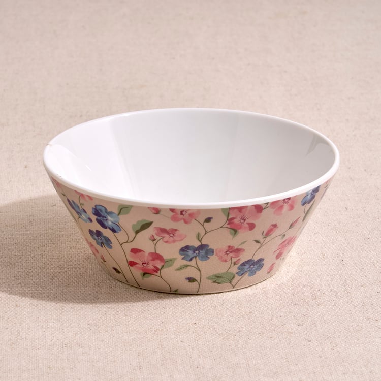 Norvia Set of 2 Melamine Floral Print Snack Bowls - 600ml