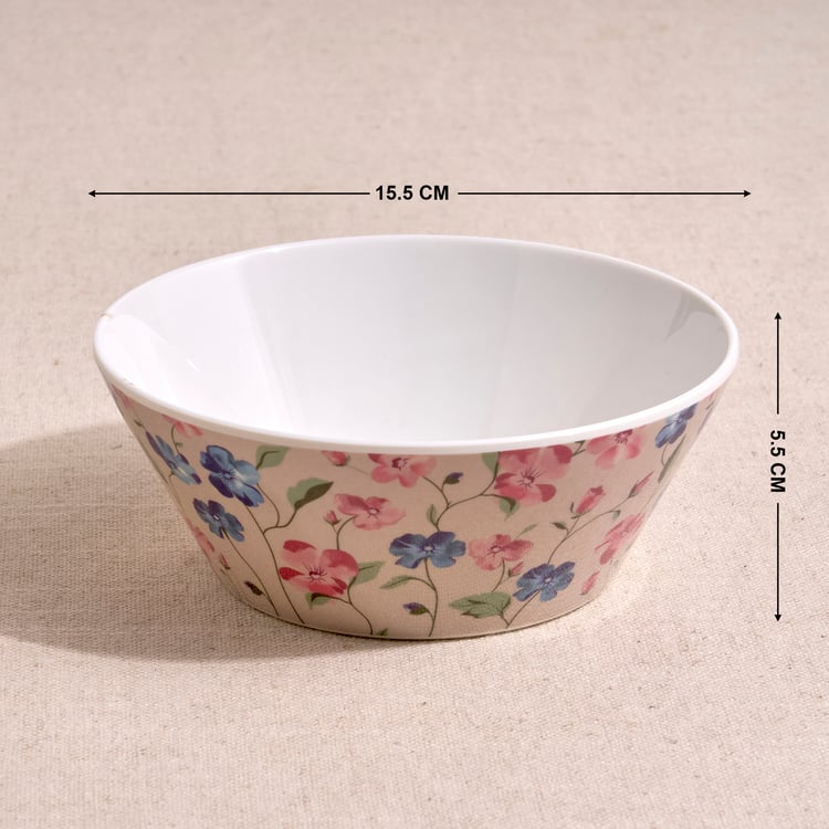 Norvia Set of 2 Melamine Floral Print Snack Bowls - 600ml