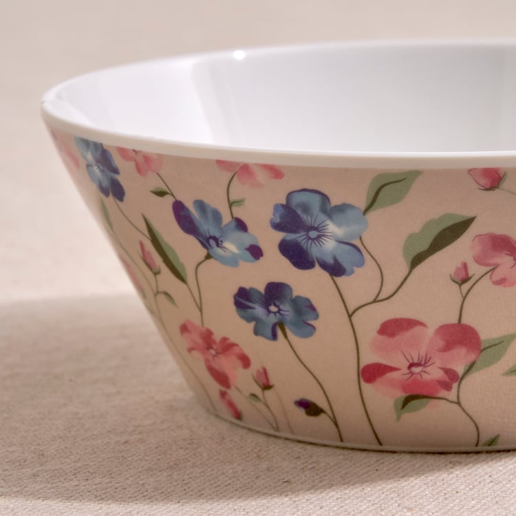 Norvia Set of 2 Melamine Floral Print Snack Bowls - 600ml