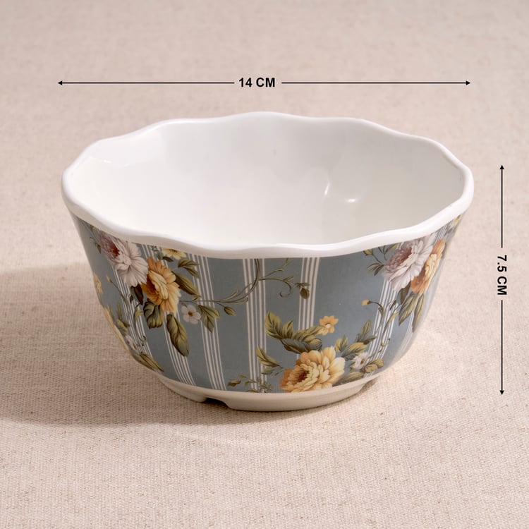 Norvia Set of 2 Melamine Floral Print Serving Bowls - 600ml