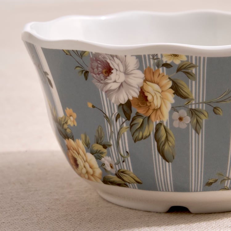 Norvia Set of 2 Melamine Floral Print Serving Bowls - 600ml
