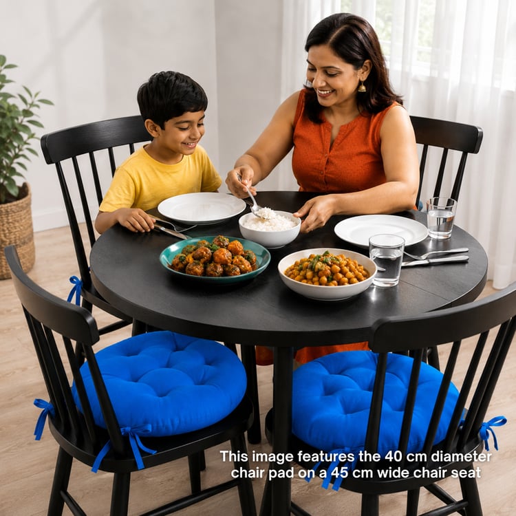SKANDA FAB Set of 3 Cotton Cushion Chair Pads - 40x40cm
