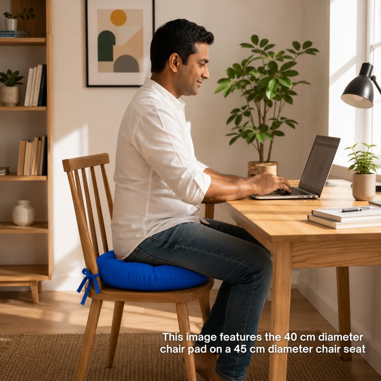 SKANDA FAB Set of 3 Cotton Cushion Chair Pads - 40x40cm