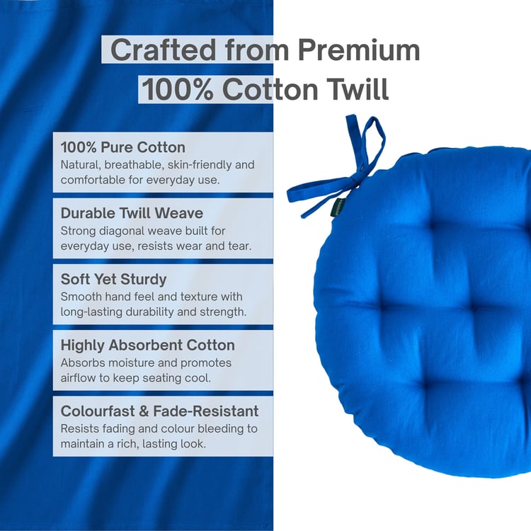 SKANDA FAB Set of 3 Cotton Cushion Chair Pads - 40x40cm