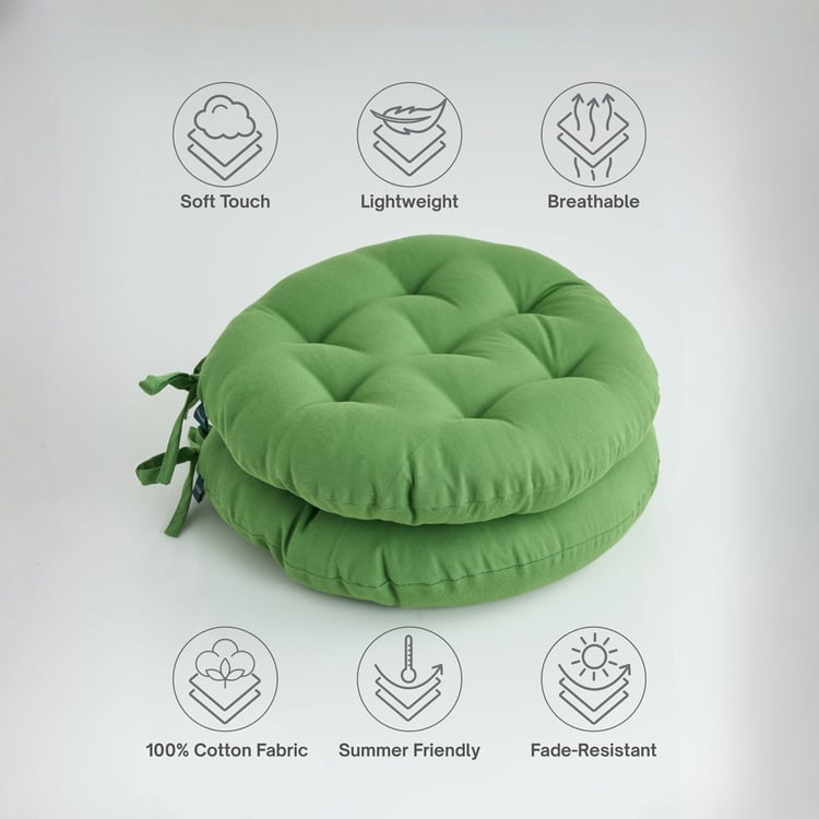 SKANDA FAB Set of 2 Cotton Cushion Chair Pads - 40x40cm