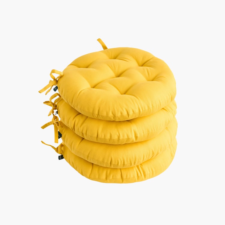 SKANDA FAB Set of 4 Cotton Cushion Chair Pads - 40x40cm
