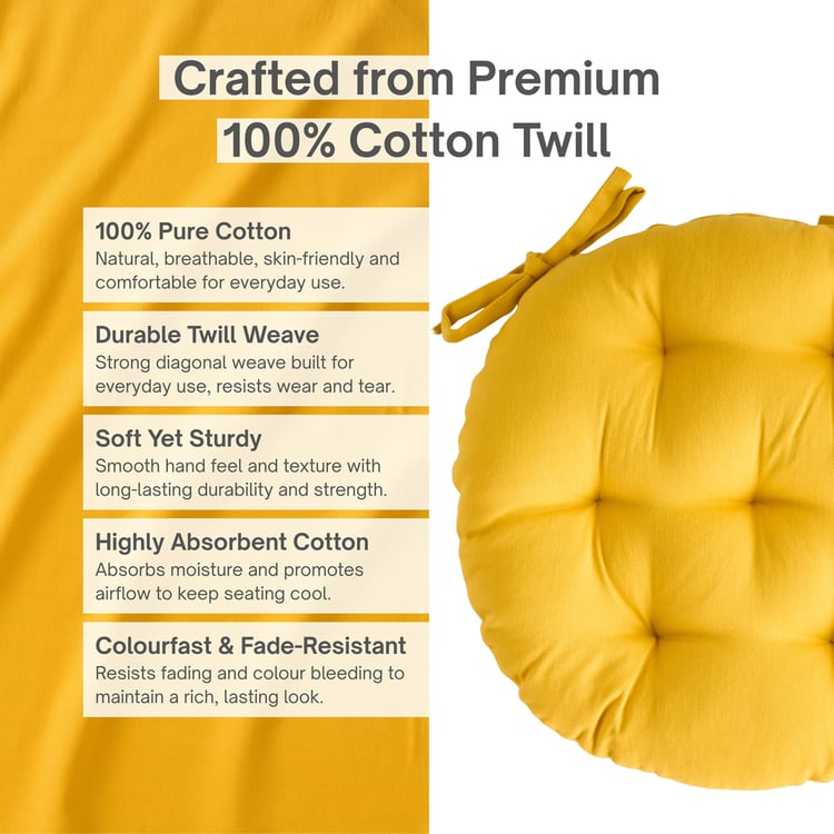 SKANDA FAB Set of 4 Cotton Cushion Chair Pads - 40x40cm