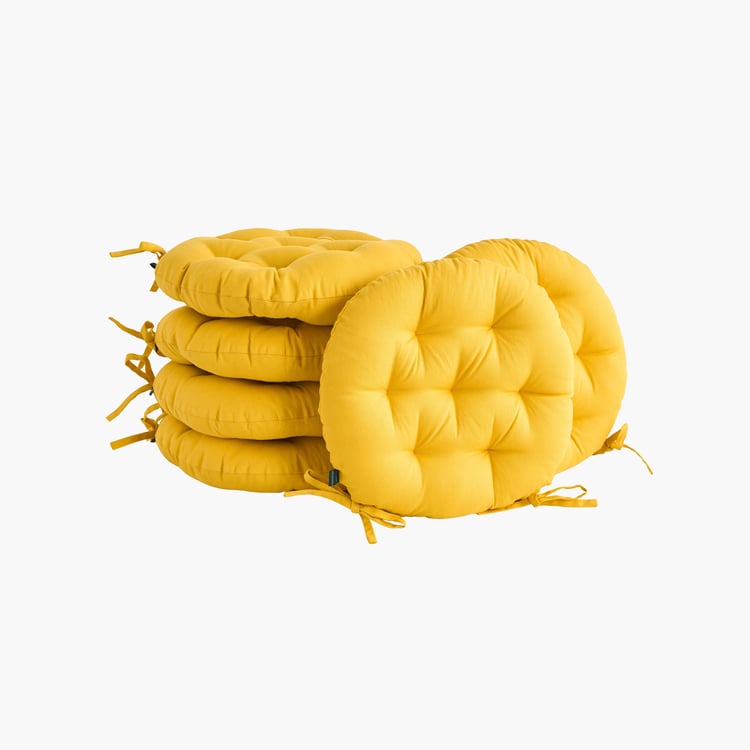 SKANDA FAB Set of 6 Cotton Cushion Chair Pads - 40x40cm