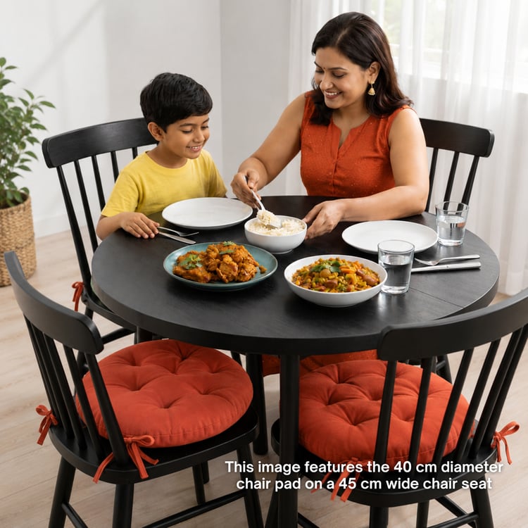 SKANDA FAB Set of 3 Cotton Cushion Chair Pads - 40x40cm