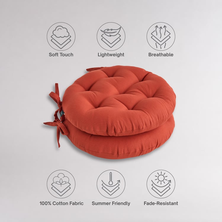 SKANDA FAB Set of 6 Cotton Cushion Chair Pads - 40x40cm