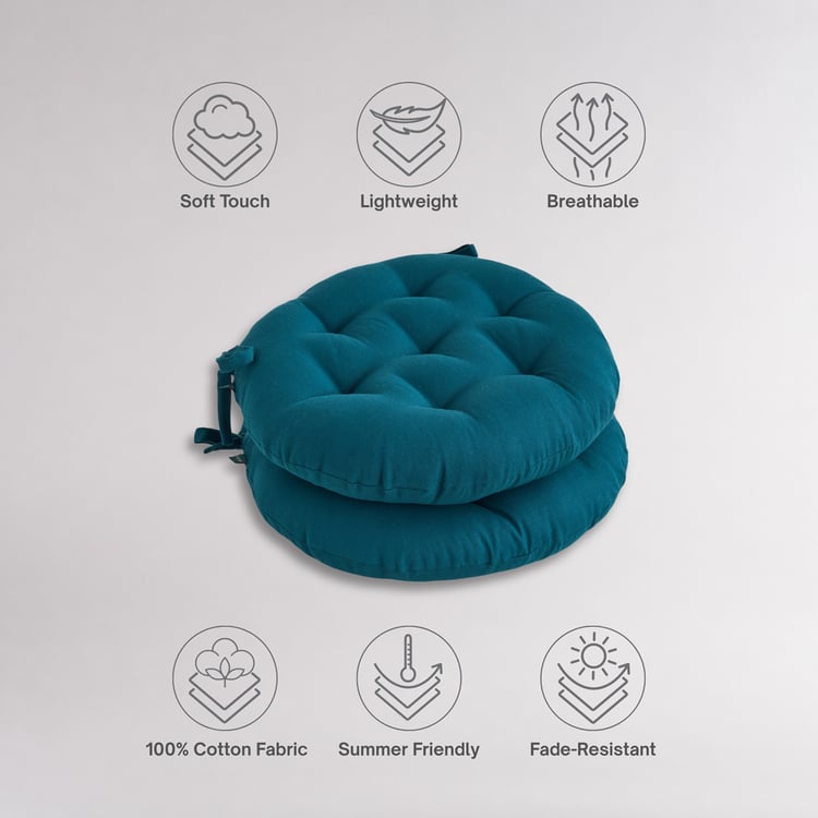 SKANDA FAB Set of 2 Cotton Cushion Chair Pads - 40x40cm