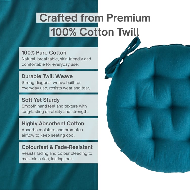 SKANDA FAB Set of 2 Cotton Cushion Chair Pads - 40x40cm