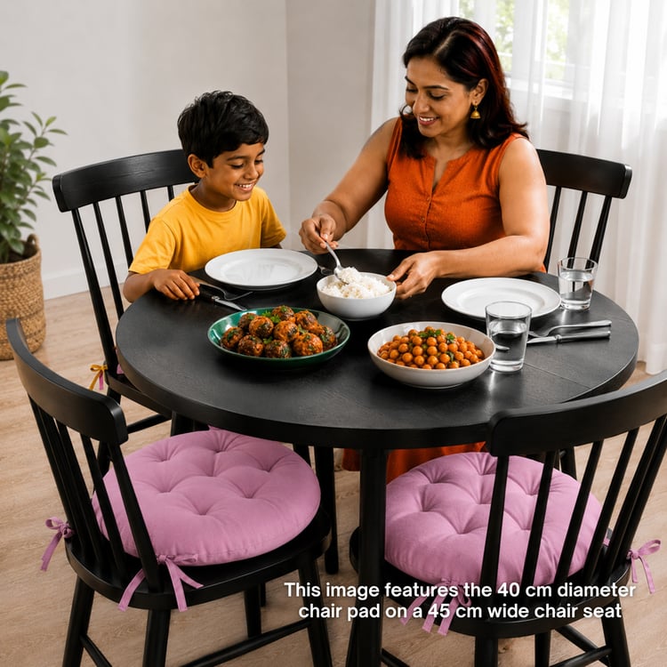 SKANDA FAB Set of 3 Cotton Cushion Chair Pads - 40x40cm