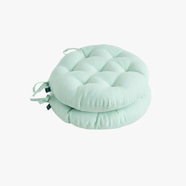 SKANDA FAB Set of 2 Cotton Cushion Chair Pads - 40x40cm
