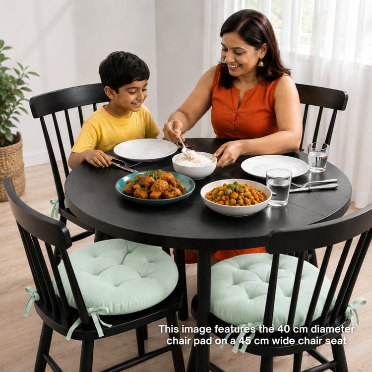 SKANDA FAB Set of 3 Cotton Cushion Chair Pads - 40x40cm