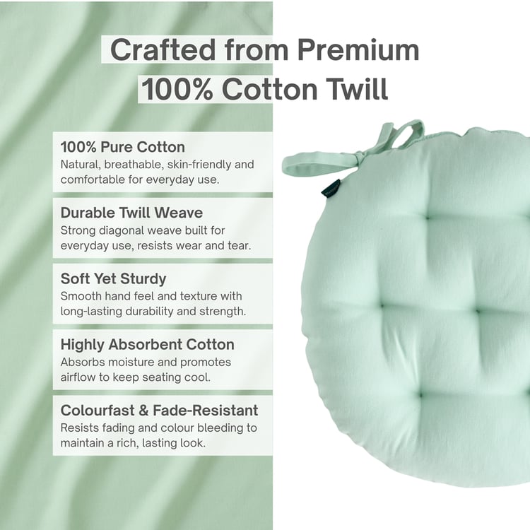 SKANDA FAB Set of 3 Cotton Cushion Chair Pads - 40x40cm