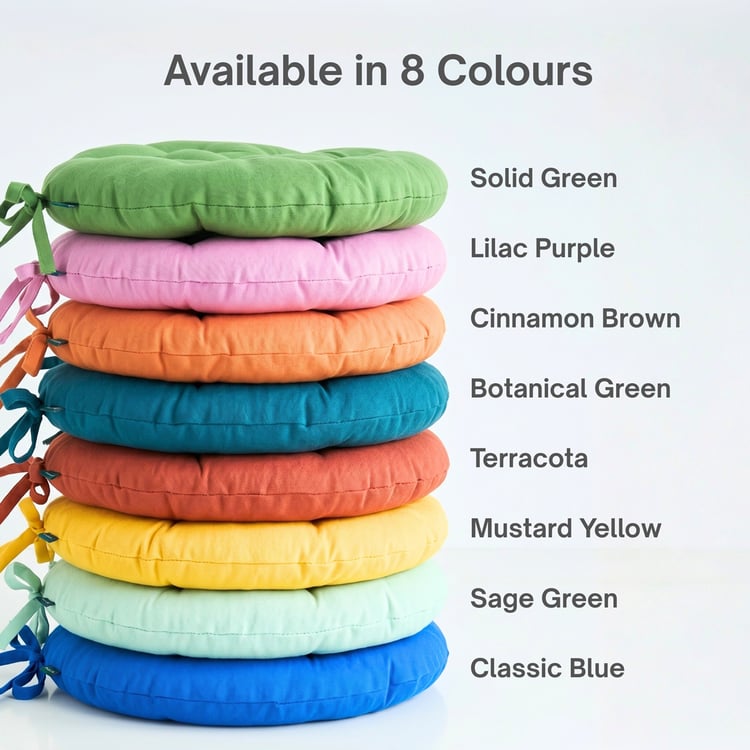 SKANDA FAB Set of 4 Cotton Cushion Chair Pads - 40x40cm
