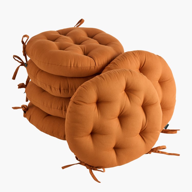 SKANDA FAB Set of 6 Cotton Cushion Chair Pads - 40x40cm