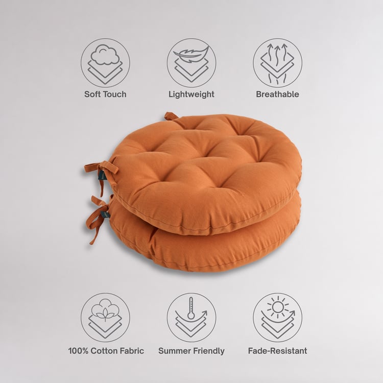 SKANDA FAB Set of 6 Cotton Cushion Chair Pads - 40x40cm