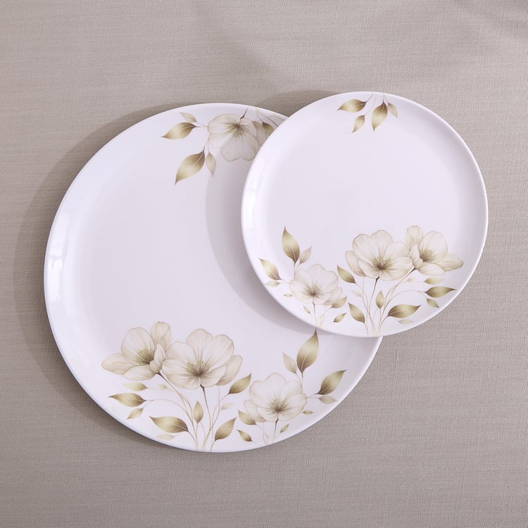 Meadows Gold Melamine Floral Print Dinner Plate - 27 cm