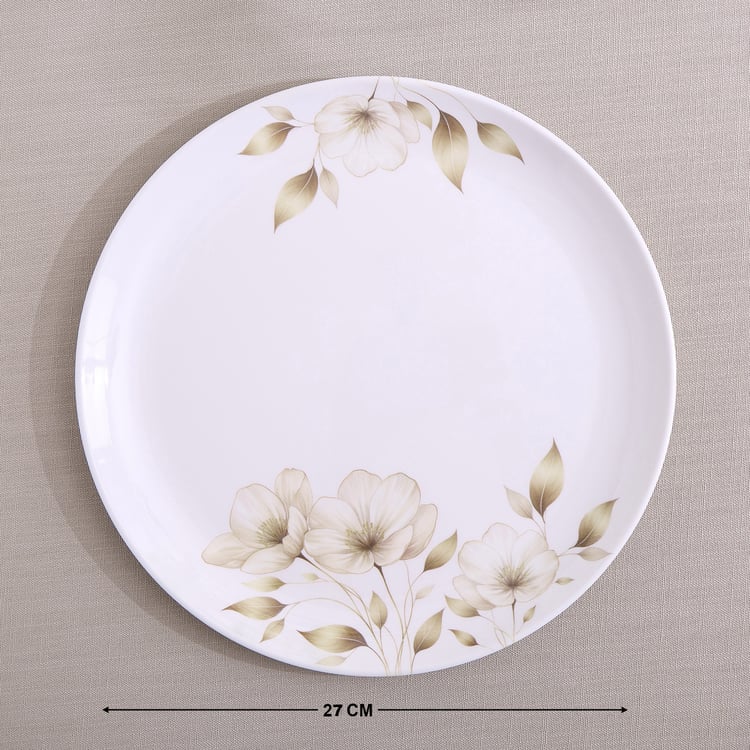 Meadows Gold Melamine Floral Print Dinner Plate - 27 cm