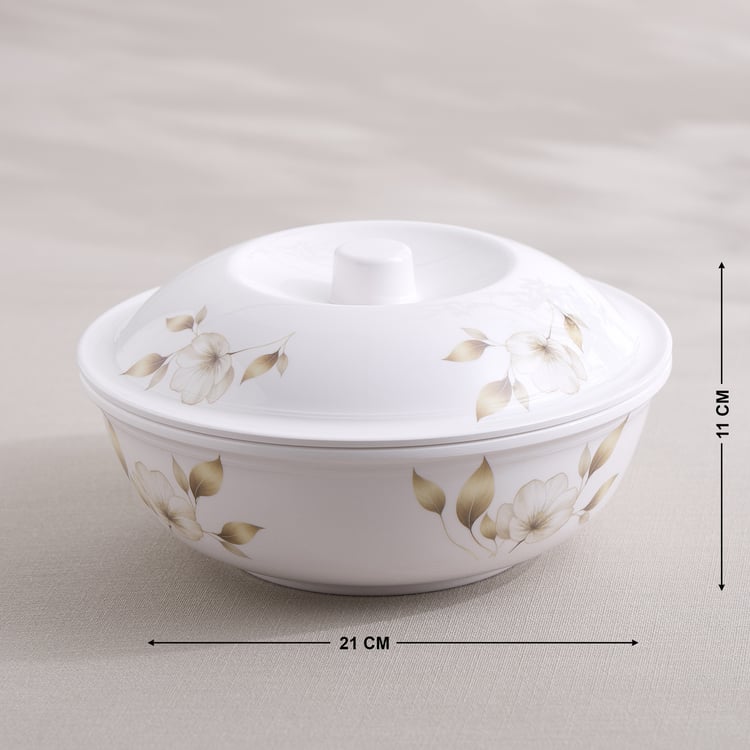 Meadows Theme Melamine Floral Print Serving Bowl with Lid - 1.4L